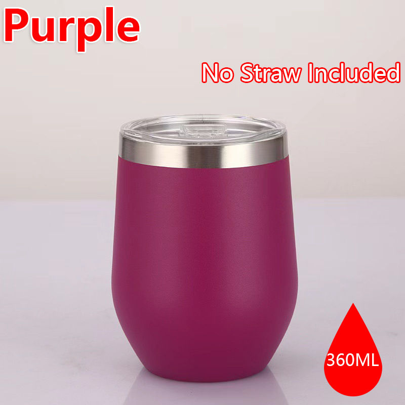Thumbnail: 360ml Stainless Steel Eggshell Wine Tumbler Double Wall Vacuum Insulated Cup for