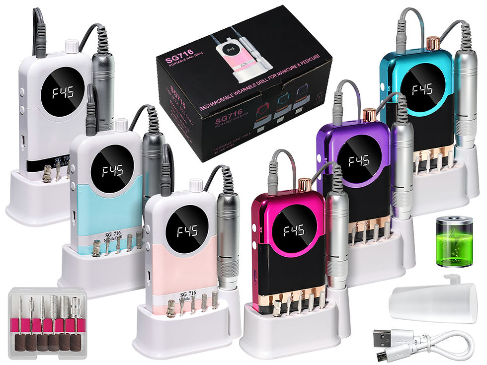 Thumbnail: 45000RPM Rechargeable Electric Nail Drill Professional Nail Polishing Machine Lo