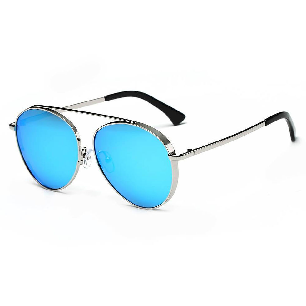 Thumbnail: BETHEL | Retro Mirrored Lens Teardrop Aviator Sunglasses