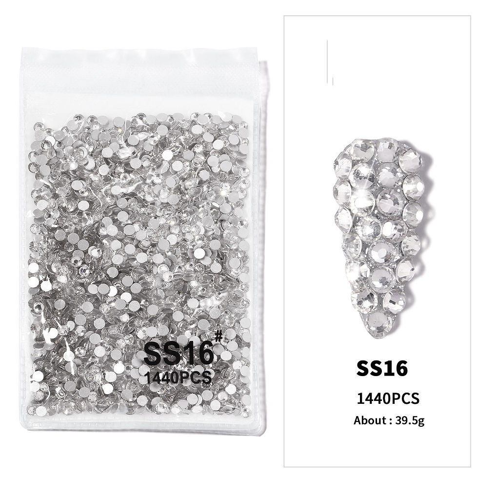 Thumbnail: 12Gird 3D Glass AB Crystal Nail Art Rhinestones Kit Flatback Round Bead Charm Ge