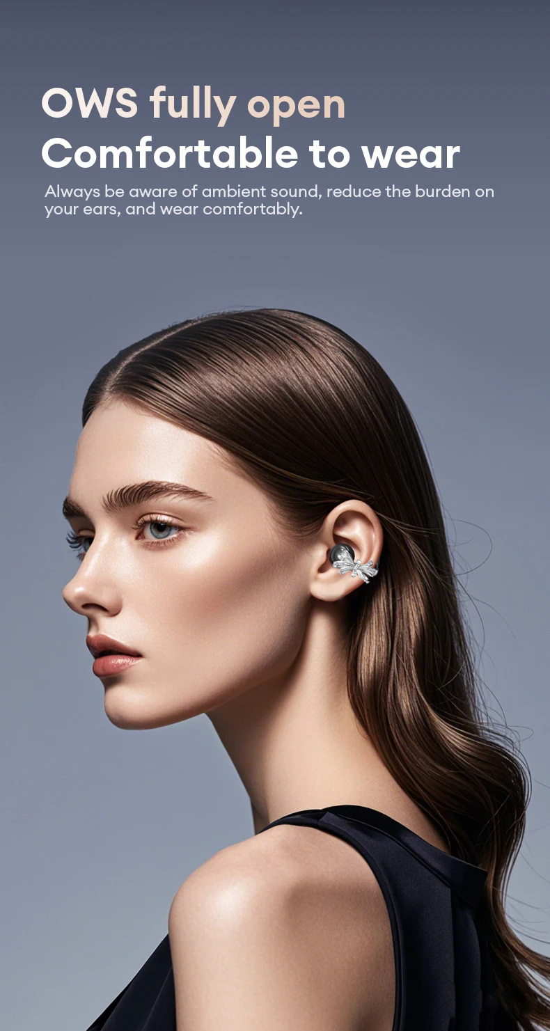 Thumbnail: Open Ear Clip Bluetooth 5.4 Earbuds ENC  Noise Cancelling