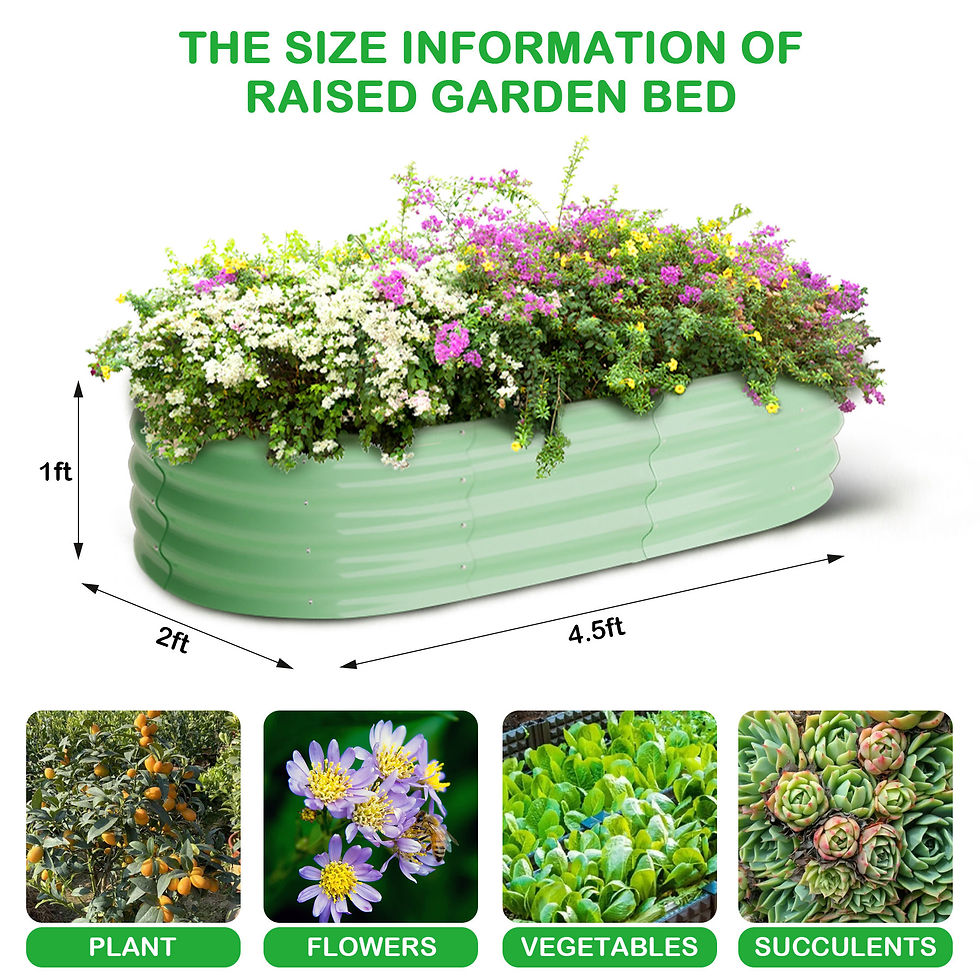 Thumbnail: 2-Pack Oval Galvanized Steel Raised Garden Bed Open Base Safety Edge Metal Plant