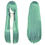 Thumbnail: 80cm Long Synthetic White Purple Cosplay Wigs Green Hair Straight Silver Wig Pin