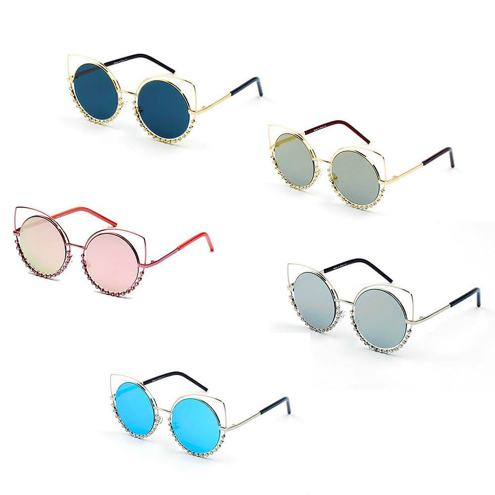 Thumbnail: HOLLAND | Designer Pearl-Studded Cut-Out Cat Eye Princess Sunglasses