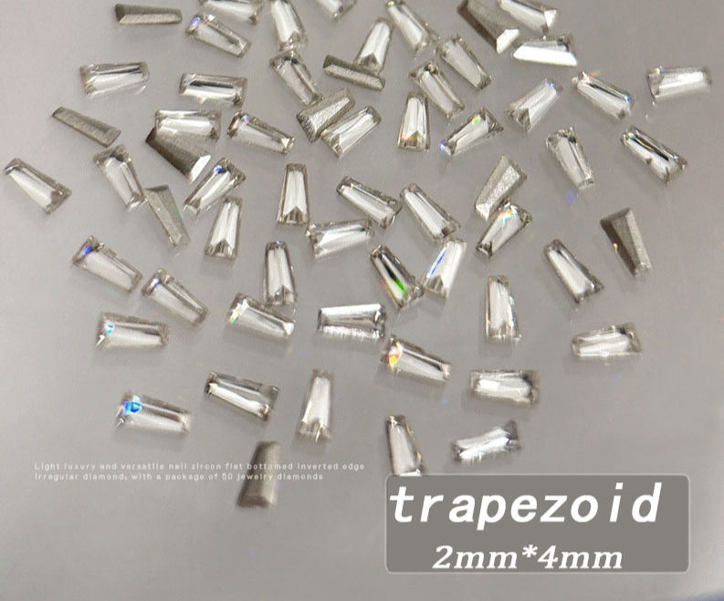 Thumbnail: 100pcs Shiny Zircon Rhinestones Nail Charms 1.5*3mm Mini Rhombic Nails Gemstones