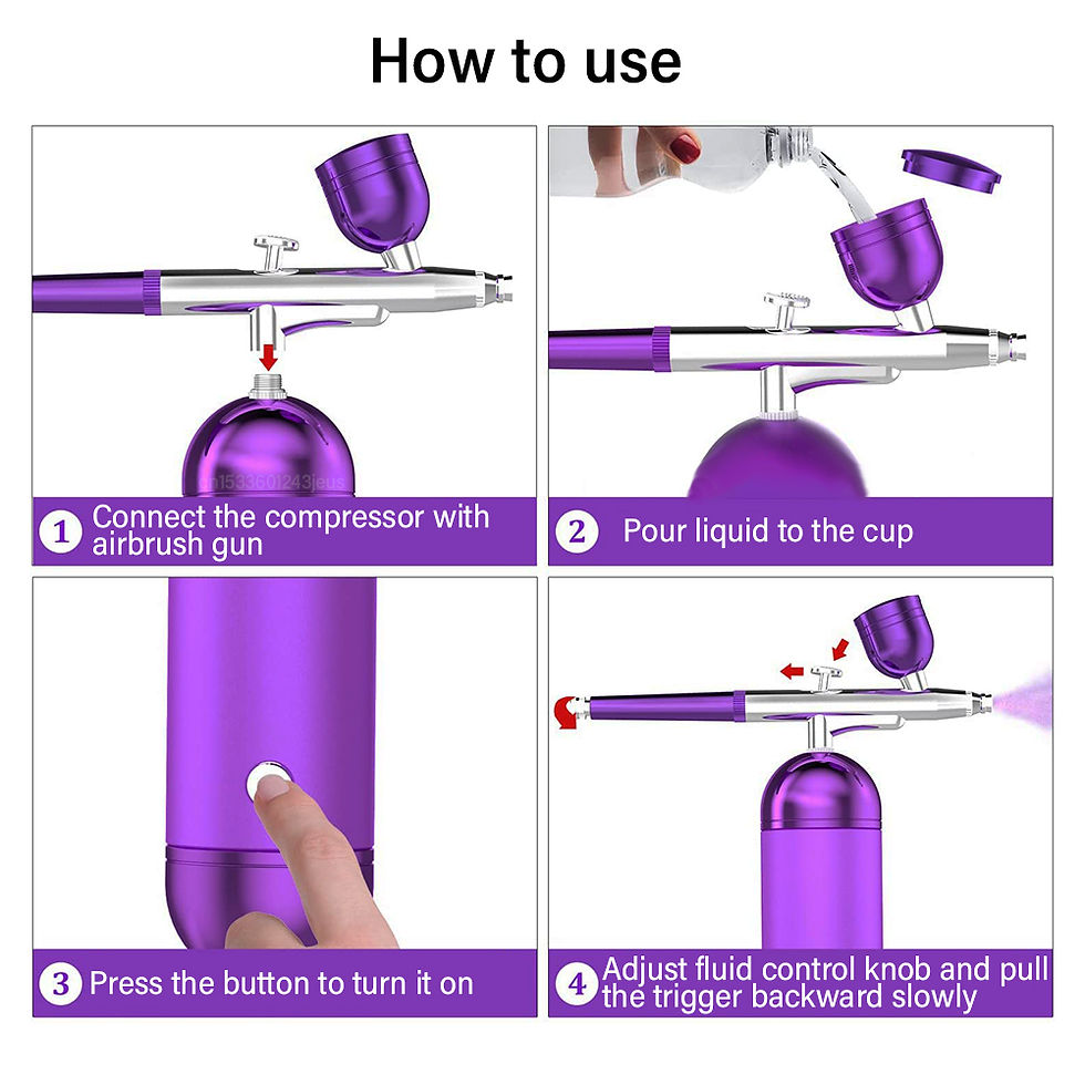 Thumbnail: Airbrush with Compressor Airbrush Spray Gun for Painting Modeling Crafts Nail Ar