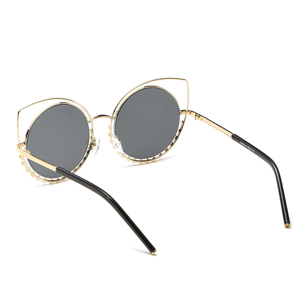 Thumbnail: HOLLAND | Designer Pearl-Studded Cut-Out Cat Eye Princess Sunglasses