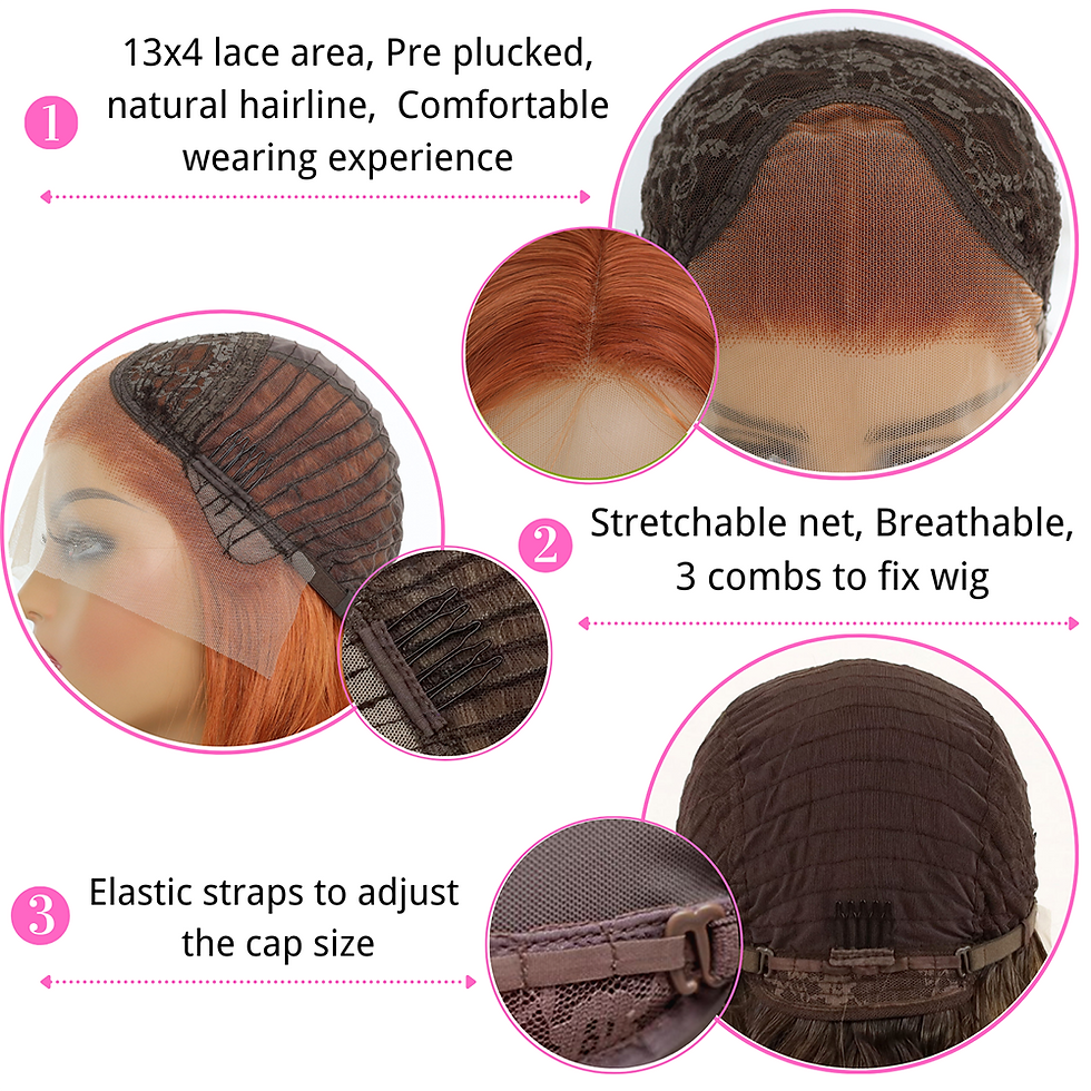Thumbnail: Ginger Orange 13*4 Lace Front Wigs Dark Orange Body Wave Synthetic Lace Front Wi