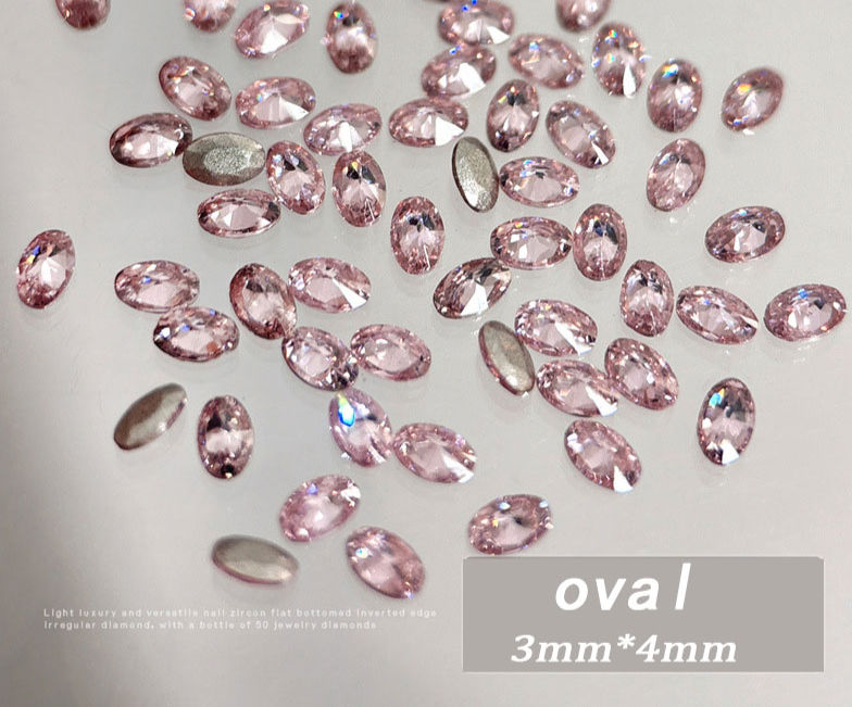 Thumbnail: 100pcs Shiny Zircon Rhinestones Nail Charms 1.5*3mm Mini Rhombic Nails Gemstones