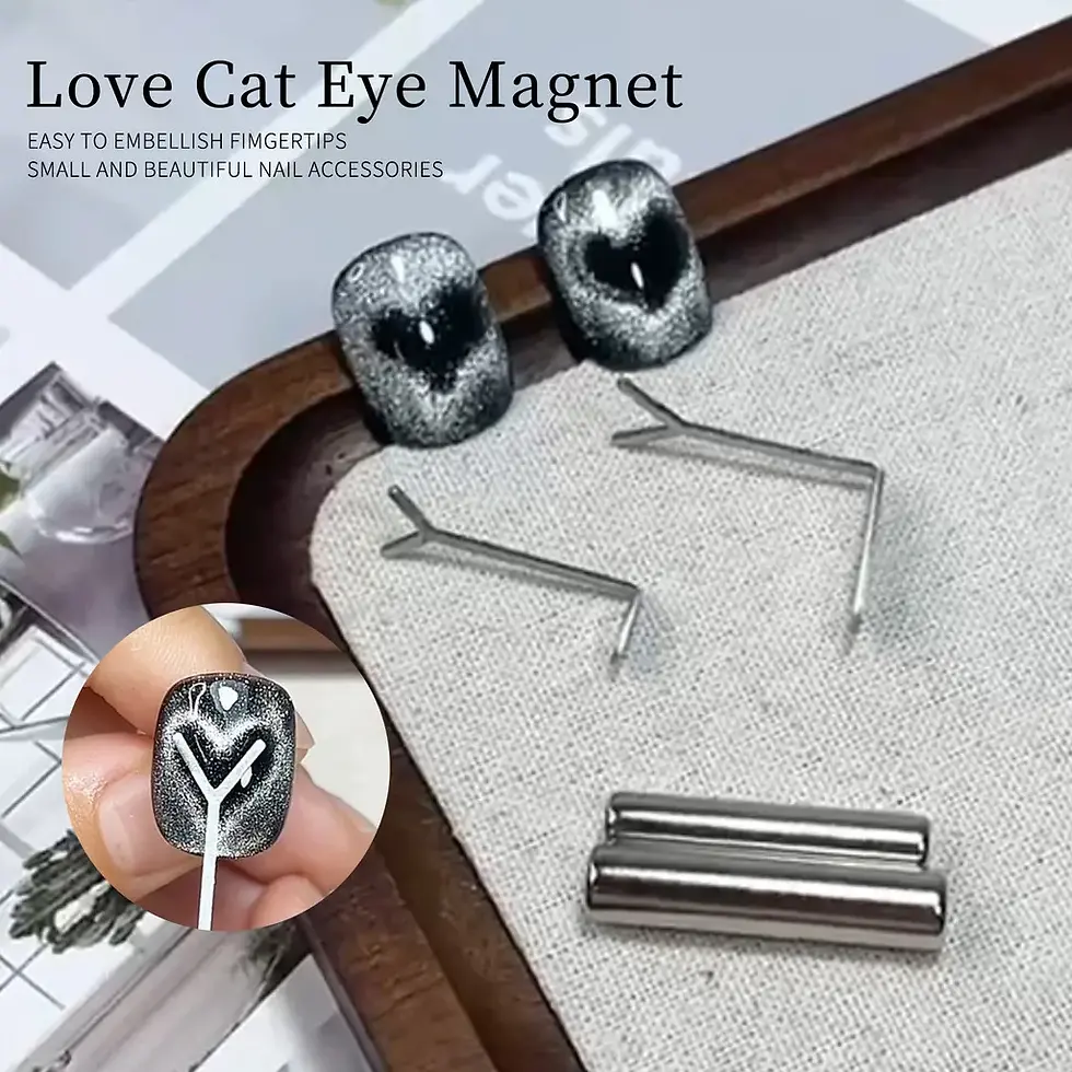 Thumbnail: 1/2/4pcY-shaped Love Heart Magnetic Auxiliary Tool For Match with Nail Magnet Su