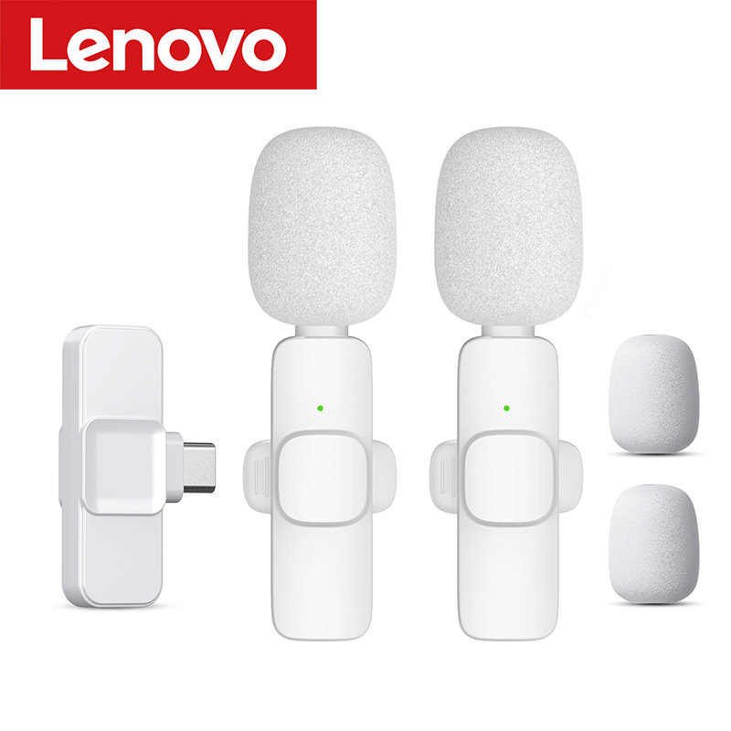 Thumbnail: Lenovo Pink Wireless Lavalier Microphone for iPhone Android PC Live Gaming Phone