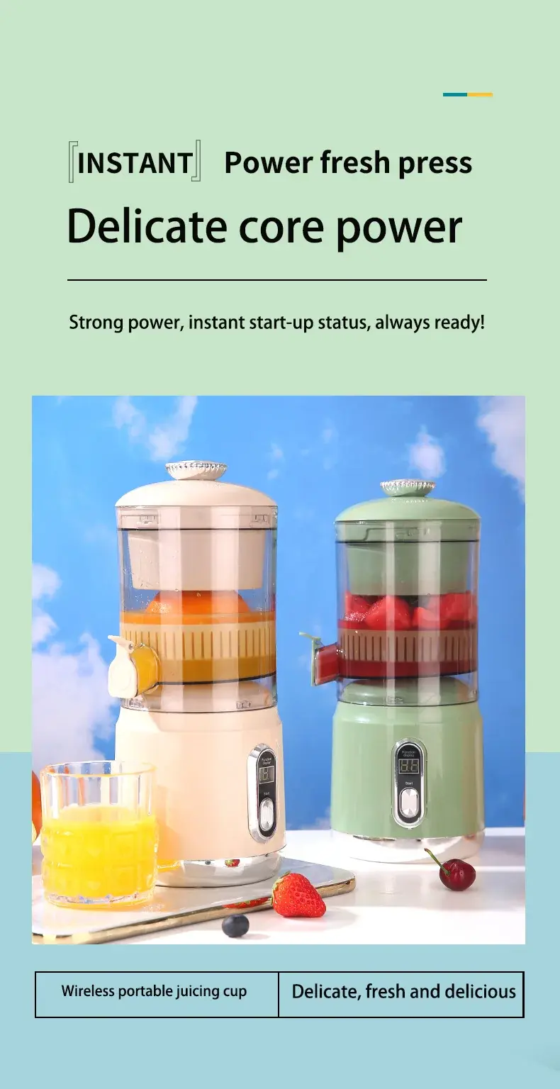 Thumbnail: Electric Orange Juicer Portable Citrus Fruit Juice Extractor Pulp Separation Squ