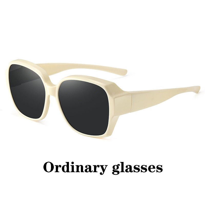 Thumbnail: Fashion Round Polarized Sunglasses Cover Over Myopia Prescription Glasses Portab