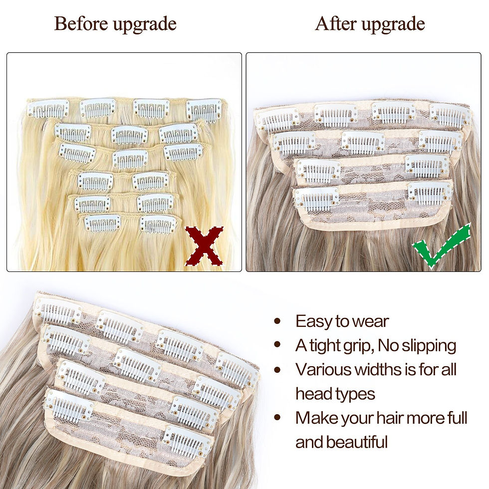 Thumbnail: Clip In Hair Extensions 4 PCS Full Head 20 Inch Long Curly Wavy Synthetic