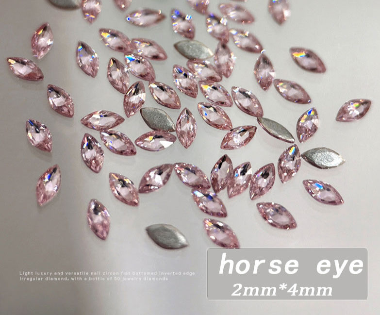 Thumbnail: 100pcs Shiny Zircon Rhinestones Nail Charms 1.5*3mm Mini Rhombic Nails Gemstones