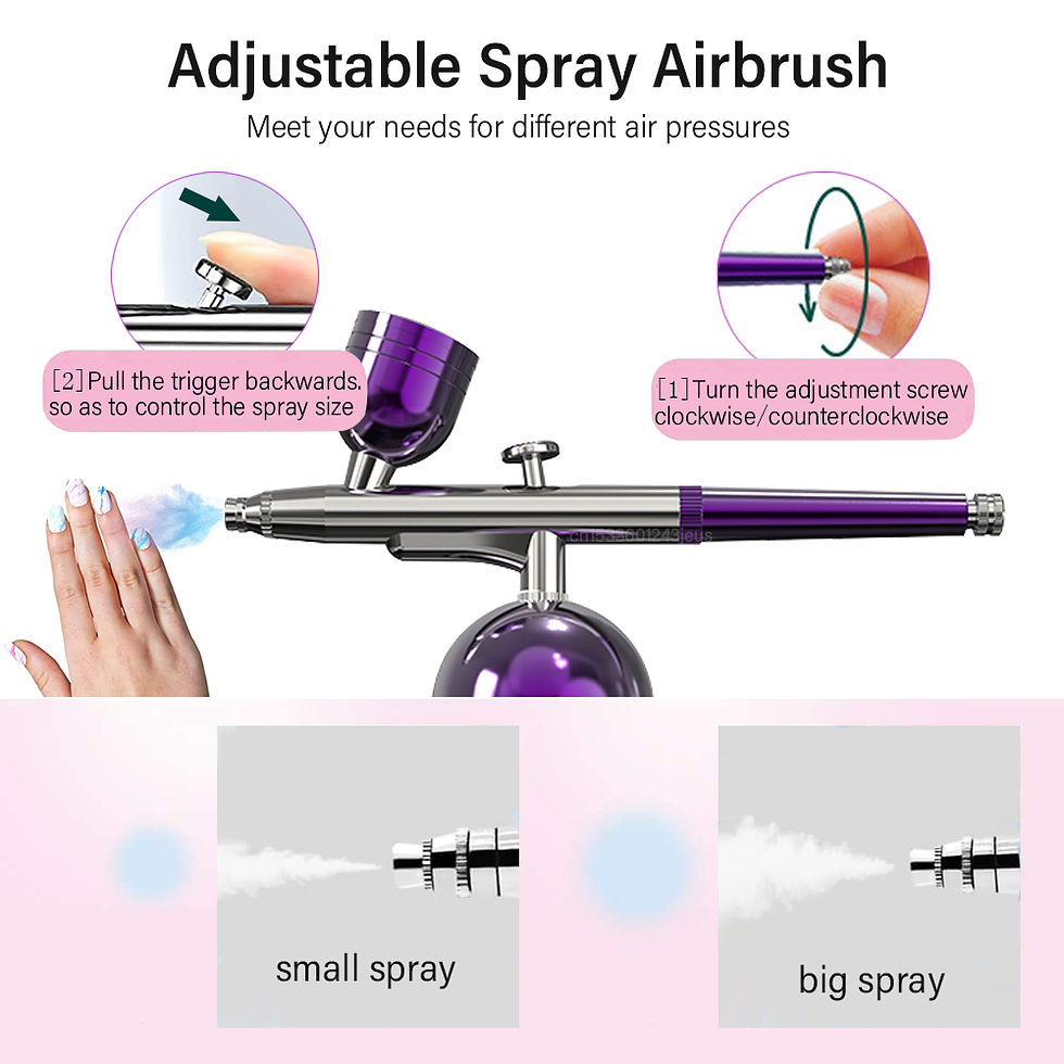Thumbnail: Airbrush with Compressor Airbrush Spray Gun for Painting Modeling Crafts Nail Ar