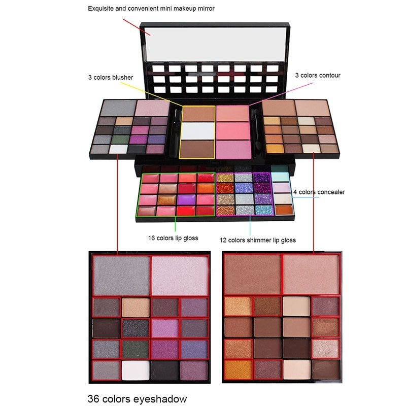 Thumbnail: 40/74/78 Colors Glitter Eyeshadow Palette Matte Waterproof Long Lasting Pressed 