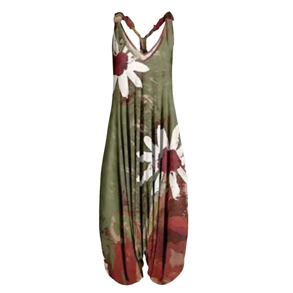 Thumbnail: Womens Summer Playsuit Romper Jumpsuit Ladies Sleeveless Casual Floral Print