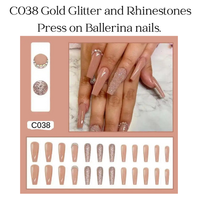 Thumbnail: Double Bling, C-type nails. Plenty of bling for casual and up dress.
