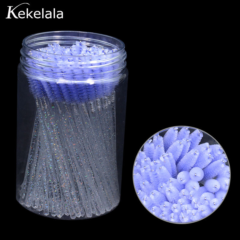 Thumbnail: 50Pcs/Bottle Eyelash Extension Brushes With Container Eyebrow  Eye Lash Mascara 