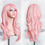 Thumbnail: Soowee 70cm Long Synthetic Wigs Pink Purple Cosplay Wig Wavy Halloween Costume H