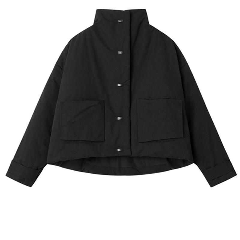 Thumbnail: Hanami Stand Collar Cotton Padded Coat Jersey Material, Thick Coat