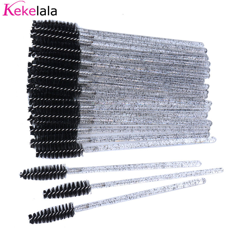 Thumbnail: 50Pcs/Bottle Eyelash Extension Brushes With Container Eyebrow  Eye Lash Mascara 