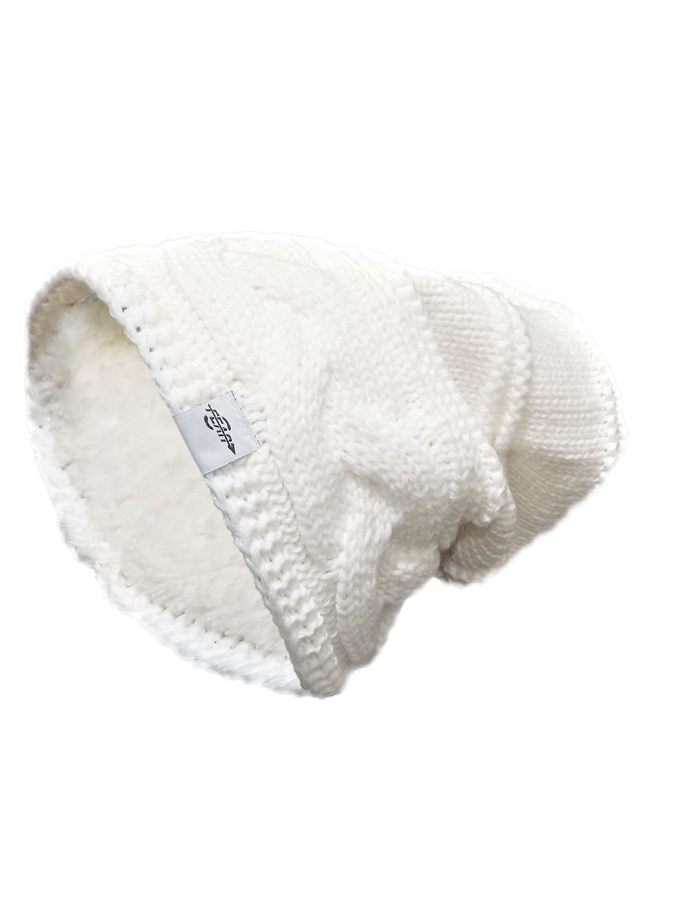 Thumbnail: Heavy Knit Cable Beanie Hat-Fleece Lined Slouch Baggie Winter Wide