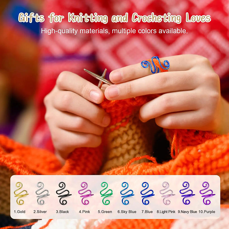 Thumbnail: 1/10pcs Adjustable Crochet Tension Ring Handmade Crochet Tension Ring Gift Croch