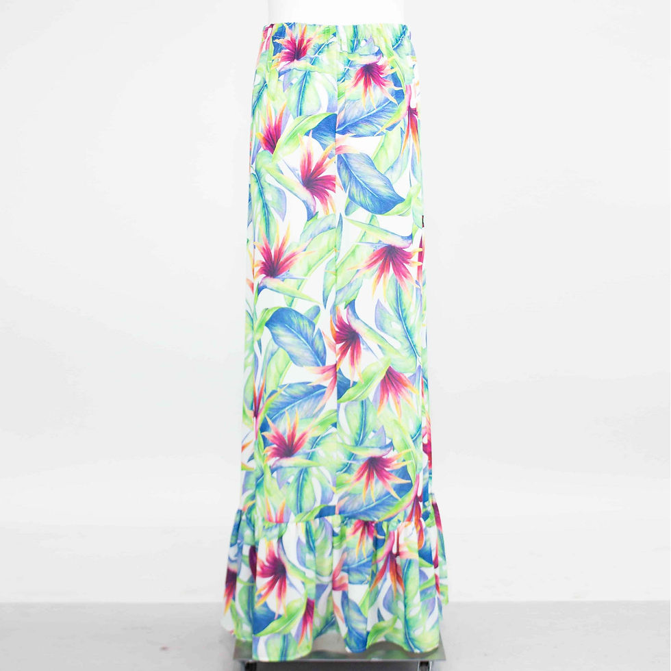 Thumbnail: Flared Bottom Tropical Maxi Skirt