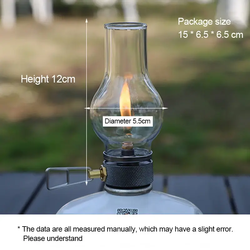 Thumbnail: Camping Lamp Portable Gas Candle Light with High Temperature Resistant Glass Atm