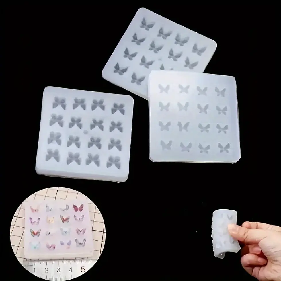 Thumbnail: 1pc DIY Butterfly Jewelry Mold - Create Unique Epoxy Resin Charms with Durable, 