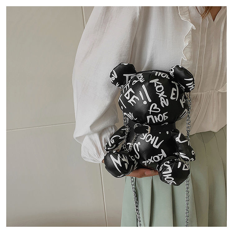Thumbnail: 3D Cartoon Bear Purses and Handbags for Women Fashion Designer Chain Shoulder Ba