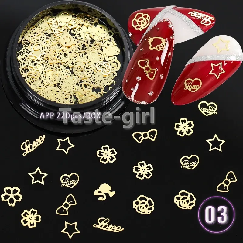 Thumbnail: Mix Shapes Christmas Metal Nail Art Decorations Foil Decals