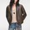 Thumbnail: " New Zealand Imported Waxed Sheepskin Distressed Short Leather Jacket
