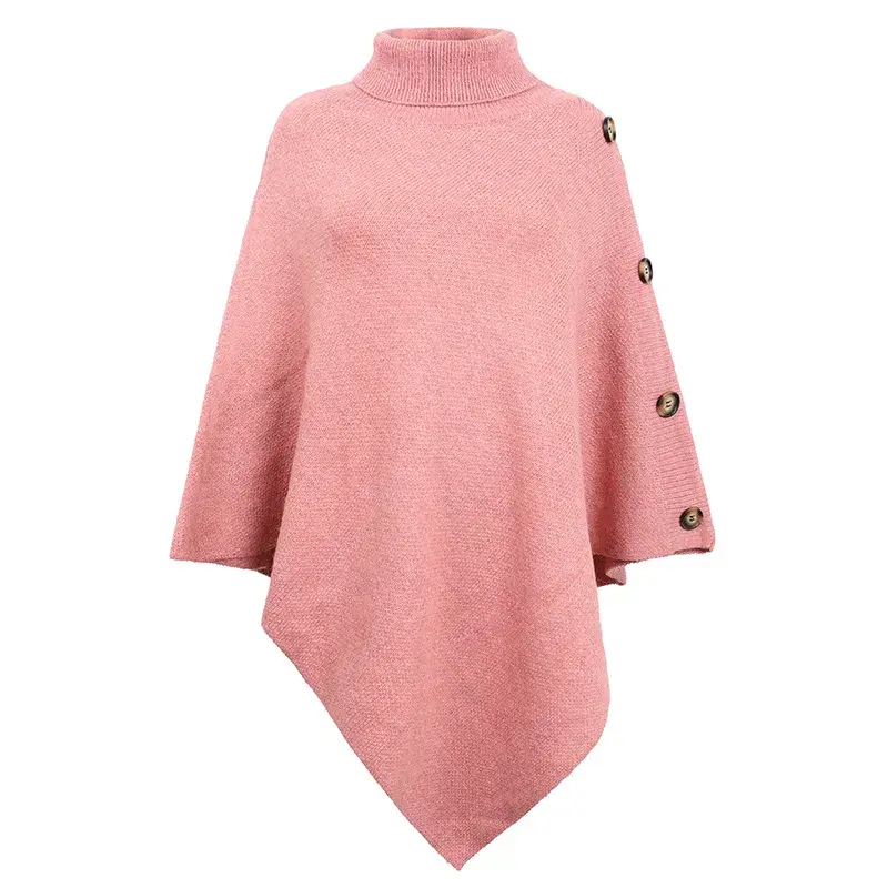 Thumbnail: Women Sweater Oversized Turtleneck Jumper Knitwear Holiday Vintage Cape