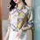 Thumbnail: Autumn Women Shirt Fashion Printing Satin Long