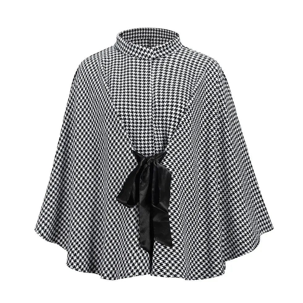 Thumbnail: Women’s Plaid Fall Cloak Jacket Coat
