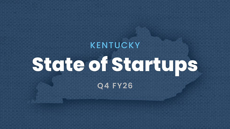 Kentucky State of Startups Q4FY24 on denim blue background