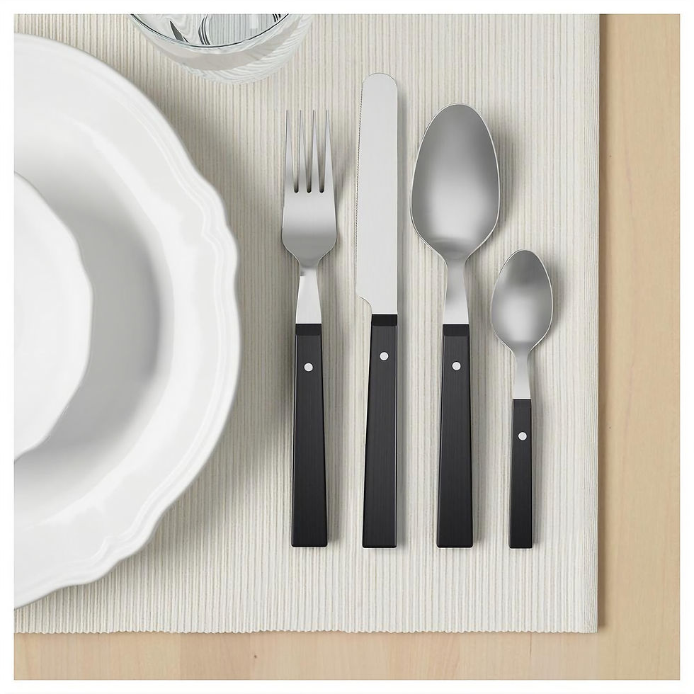 Posate con manico nero