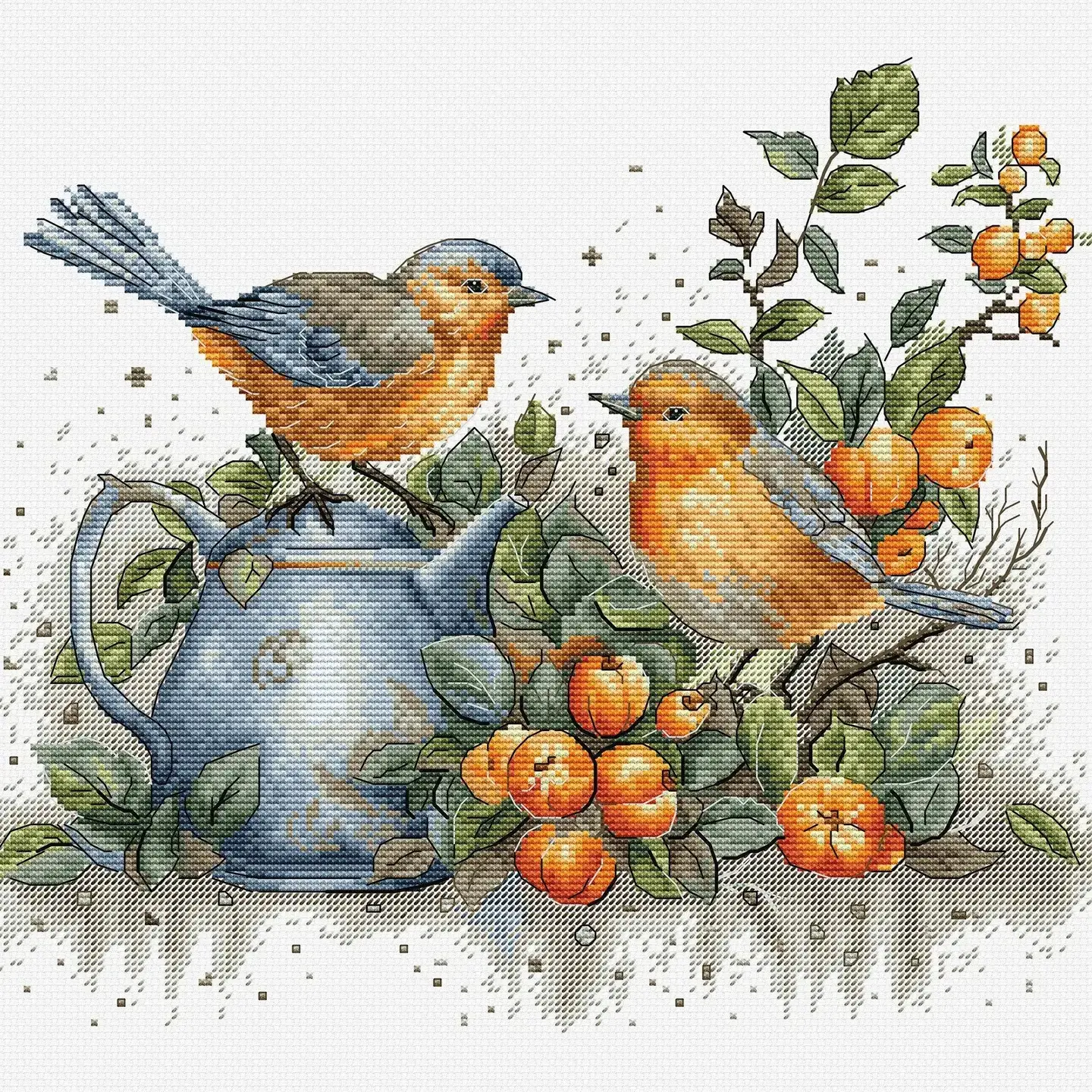 motif Kit de broderie point de croix compté Luca-S BU5031 Le chant des oiseaux