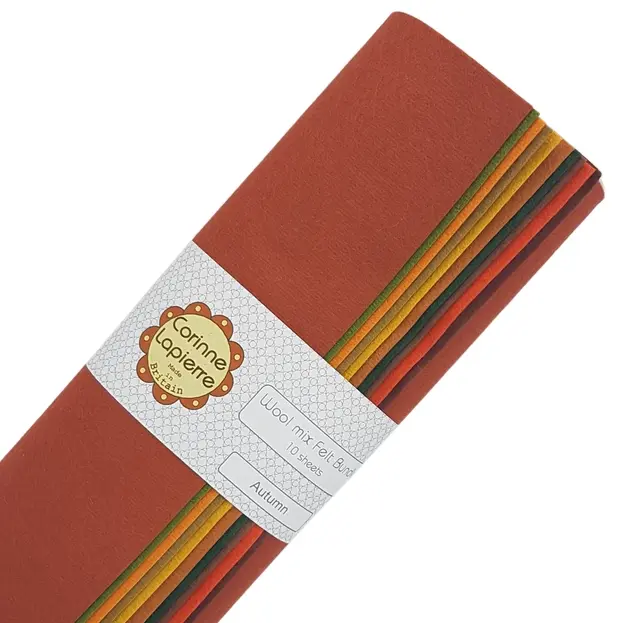 Assortiment de 10 carrés de feutrines automne corinne lapierre