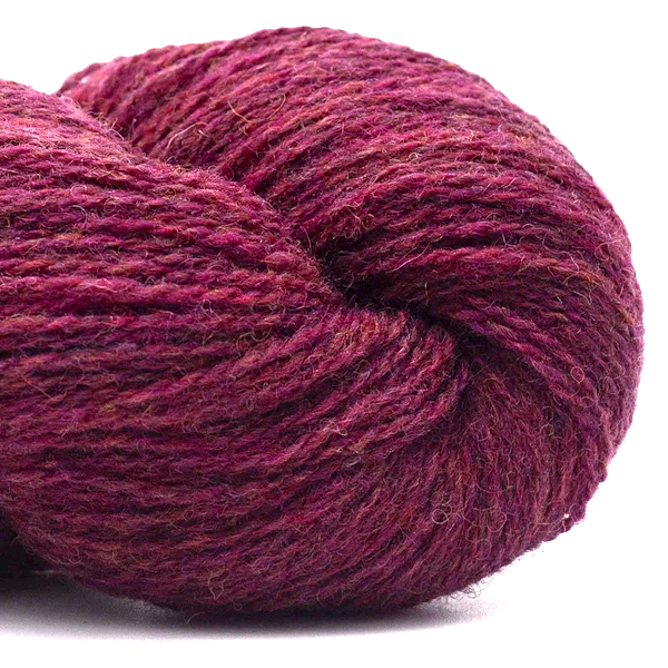 photo de près de la laine Bio Shetland Gots coloris SH031 Prune  marque BC GARN