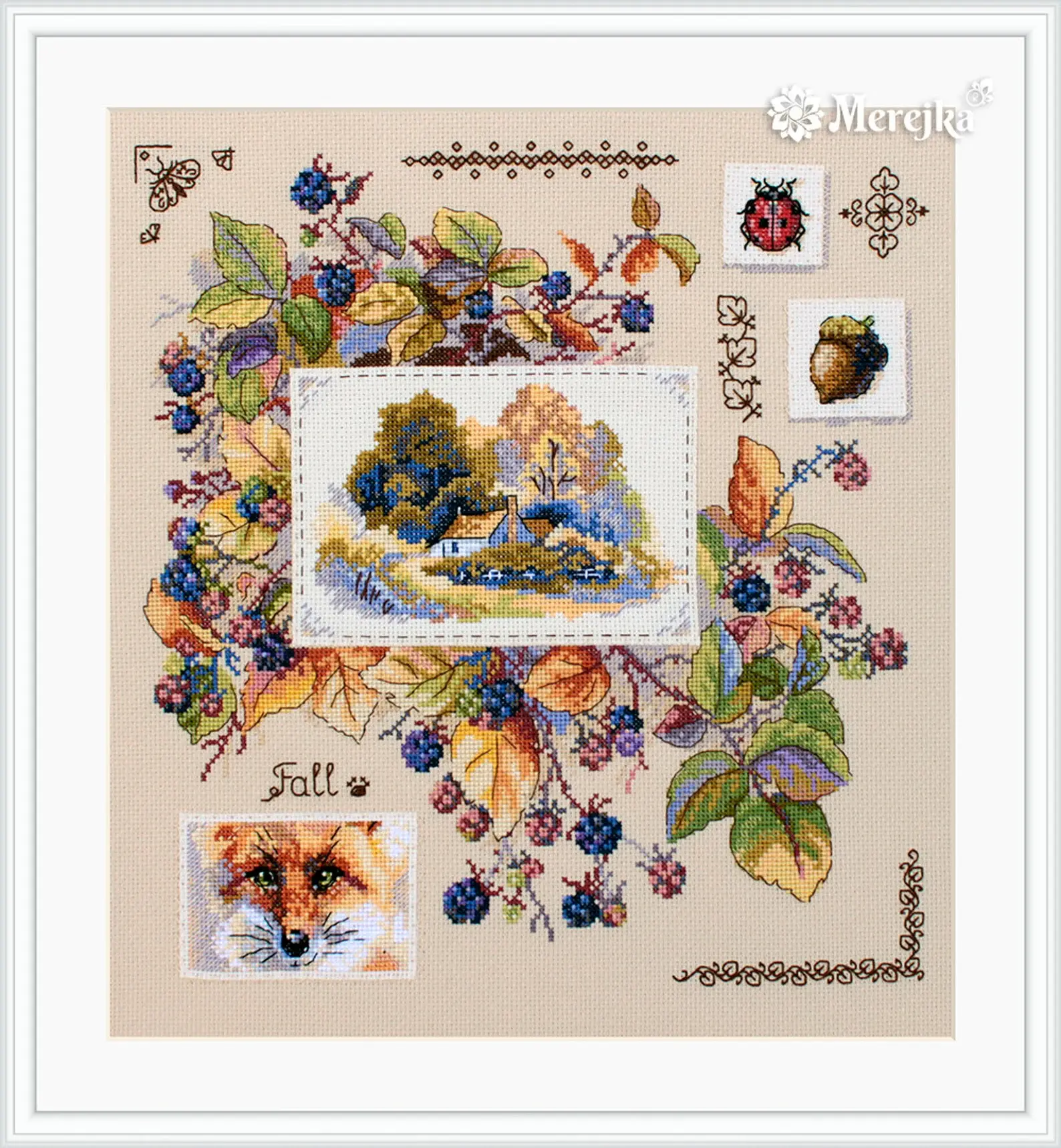 MEREJKA -  kit de broderie "Sampler d'automne" K-131