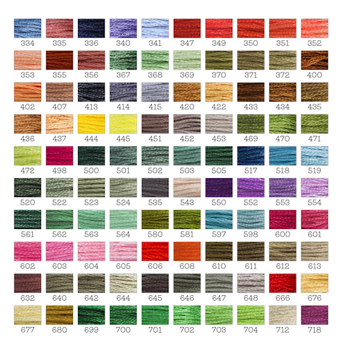 Miniature : Nuancier fil à broder DMC Mouliné spécial 25 Art. 117 - coloris 334 à 718