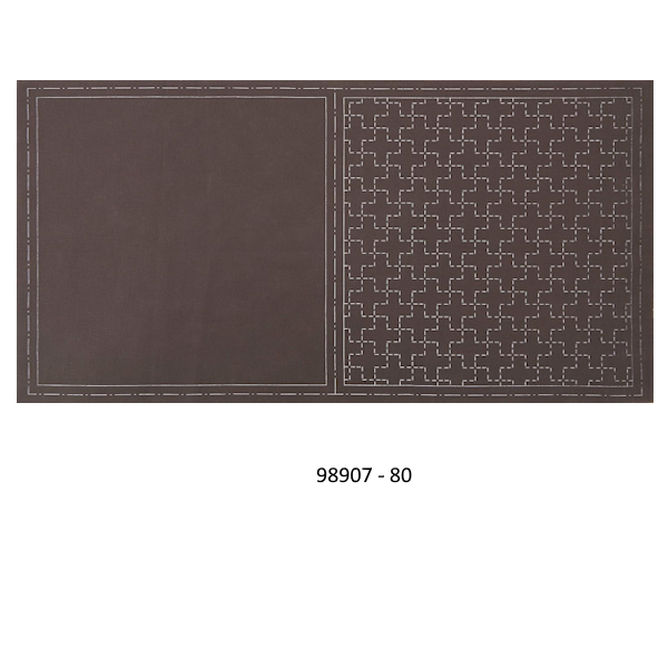 Miniature : Coupon de tissu à broder pour broderie Sashiko, coton lin, pré imprimé de la marque Cosmo Hidamari Lecien de 35 x 60 cm