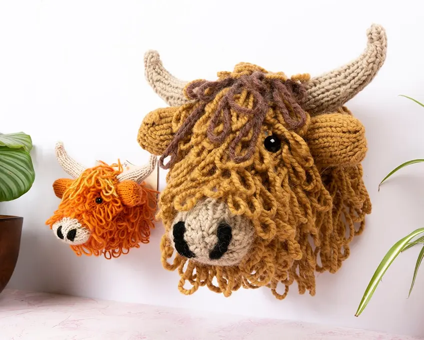 Miniature : Kit à tricoter Vache Highland Grand Modèle