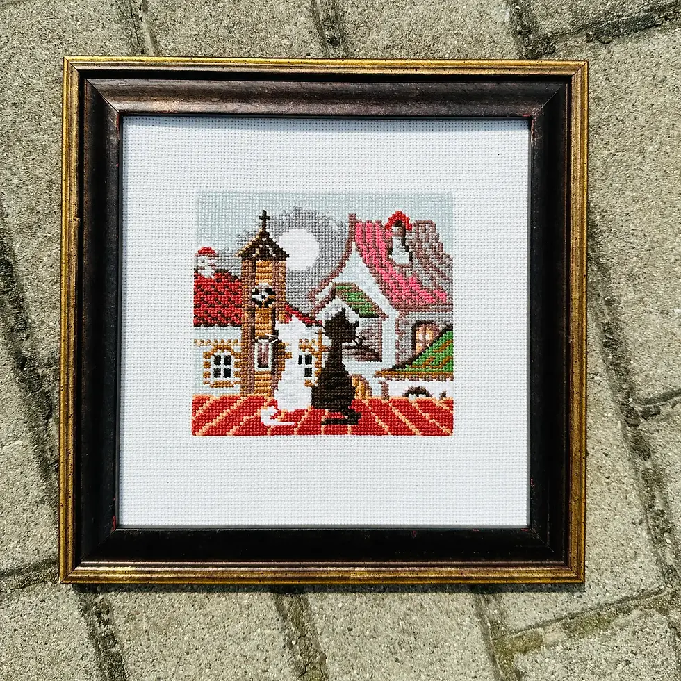 RIOLIS -  Kit broderie "Ville & Chats - Printemps" 611 ENCADRé