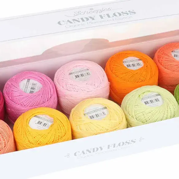 Miniature : Coffret ouvert 10 pelotes coton bio Candy Floss Passionfruit 23716 par SCHEEPJES