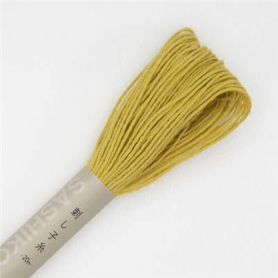 Écheveau de 20 mètres de fil Sashiko Olympus, 100 % coton, coloris 5 jaune ocre.